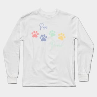 Colorful Paw Power Long Sleeve T-Shirt